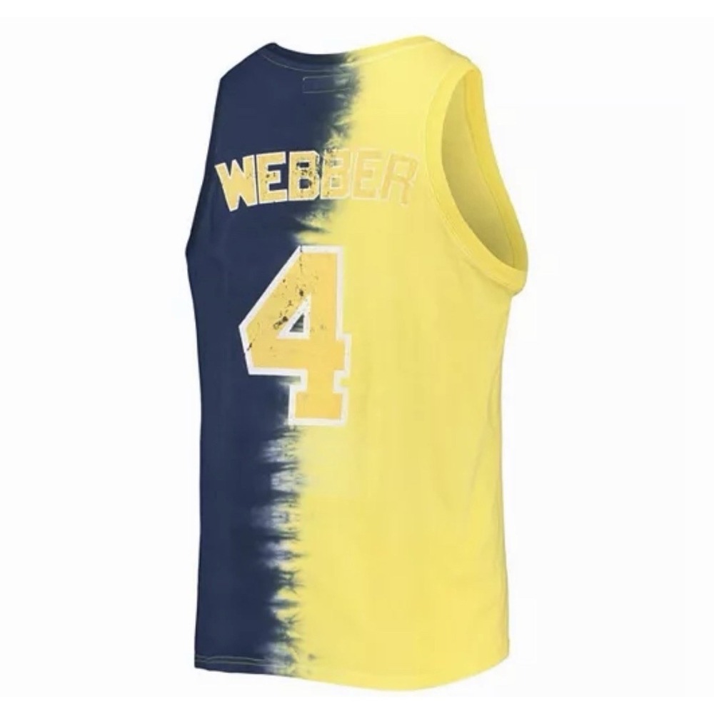 Men's Mitchell & Ness Chris Webber Navy/Maize Michigan Wolverines Big & Tall - Picture 3 of 3